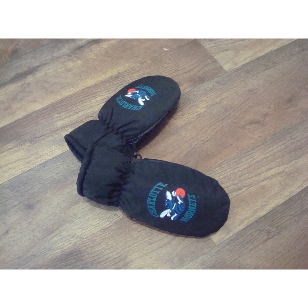 CHARLOTTE HORNETS KIDS CHILDS 2-5YRS GLOVES MITTENS 90S DEADSTOCK ‎ VINTAGE TT3